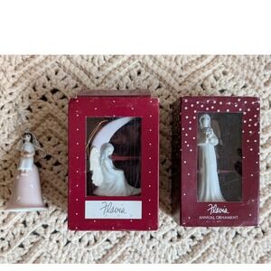 Vintage Flavia Angel Ornament Lot 1984 1986 1989 Roman Willitts Porcelain Set 3